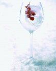 Primo piano vista di acqua ghiacciata con ribes rosso in vetro — Foto stock