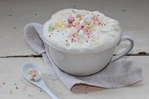 Hot chocolate with cream — Stock Photo