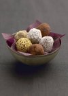 Assorted chocolate truffle balls — Stock Photo