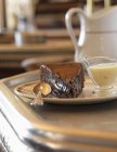Schokoladenfondant mit Pudding — Stockfoto