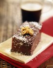 Closeup view of chocolate and coconut Turron — Stock Photo
