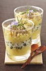 Crab Parmentier in glasses — Stock Photo