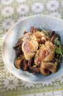 Moroccan chicken with fig and cinnamon Tajine — Stock Photo