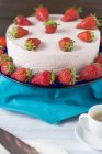 Erdbeer-Joghurt-Torte — Stockfoto