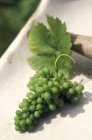 Uvas verdes en una mesa - foto de stock