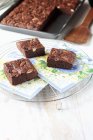 Cioccolato e mandorle brownies — Foto stock