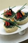 Stuffed squids with spinach — Stock Photo