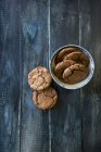 Almond and chocolate cookies — Stock Photo