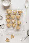 Heart-shaped biscuits — Stock Photo