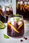 Closeup view of pomegranate and ginger Paloma cocktail — Stock Photo