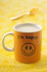 I'm happy mug of milk — Stock Photo