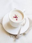 Cup of cauliflower cream soup — Stock Photo