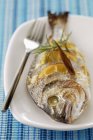 Roasted sea bream with confit oranges — Stock Photo