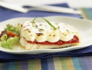 Omelette et tomate — Photo de stock