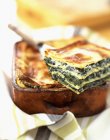 Piece of Spinach lasagne — Stock Photo