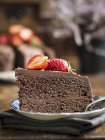 Pedazo de pastel de chocolate paleo - foto de stock