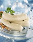 White sausages and figs — Stock Photo