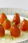 Transparent gazpacho gleatin — Stock Photo