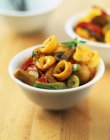 Baked squid meat with vegetables — Stock Photo