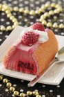 Christmas raspberry cake — Stock Photo