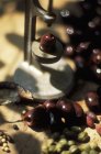 Olivenkerne mit schwarzen Oliven und Kapern — Stockfoto