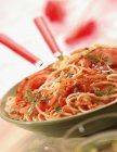 Spaghetti all 'arrabbiata pasta — стоковое фото