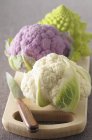 Different types of cauliflowers — Stock Photo