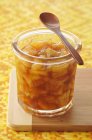 Pineapple jam in jar — Stock Photo