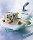 Roquefort on cheese board — Stock Photo