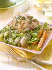 Rabbit and spring vegetable — Stock Photo
