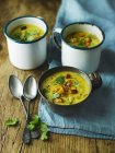 Zuppa di zucca con pera e coriandolo — Foto stock