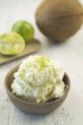 Lime and coconut ice cream — Stock Photo