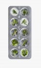 Comprimido de verduras verdes - foto de stock