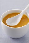 Pumpkin soup in bowl — Stock Photo