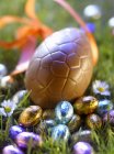 Крупним планом вид на великодні яйця в траві — стокове фото