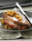 Roasted Duck breast with mangoes — Stock Photo