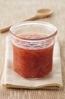 Rhubarb jam in glass — Stock Photo