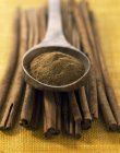 Cinnamon sticks and powder — Stock Photo