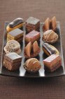 Selection of chocolate Petit fours — Stock Photo