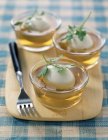 Closeup view of soft-boiled eggs in aspic — Stock Photo