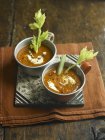 Томатный суп с сельдереем — стоковое фото