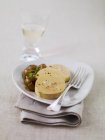 Foie gras con uva stufata — Foto stock