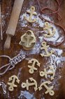Anchor-shaped cookies — Stock Photo