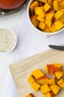 Ingredientes para risotto de calabaza - foto de stock