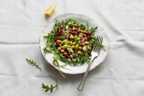 Close-up shot of delicious Superfood salad with basil — Stock Photo