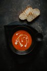 Tomato soup with cream — Stock Photo