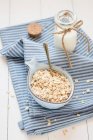 A bowl of oatmeal and milk — Stock Photo