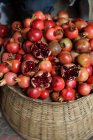 Pomegranates at a market — Stock Photo