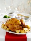 Roasted turkey at Christmas — Stock Photo