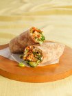 Mexican tortilla wrap on the wooden table — Stock Photo